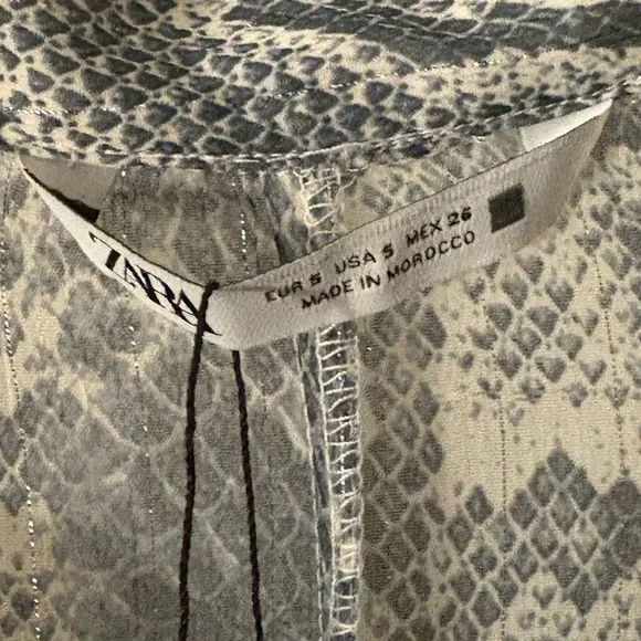 Nwt-Zara- METALLIC THREAD ANIMAL PRINT DRESS-Small - Picture 6 of 6